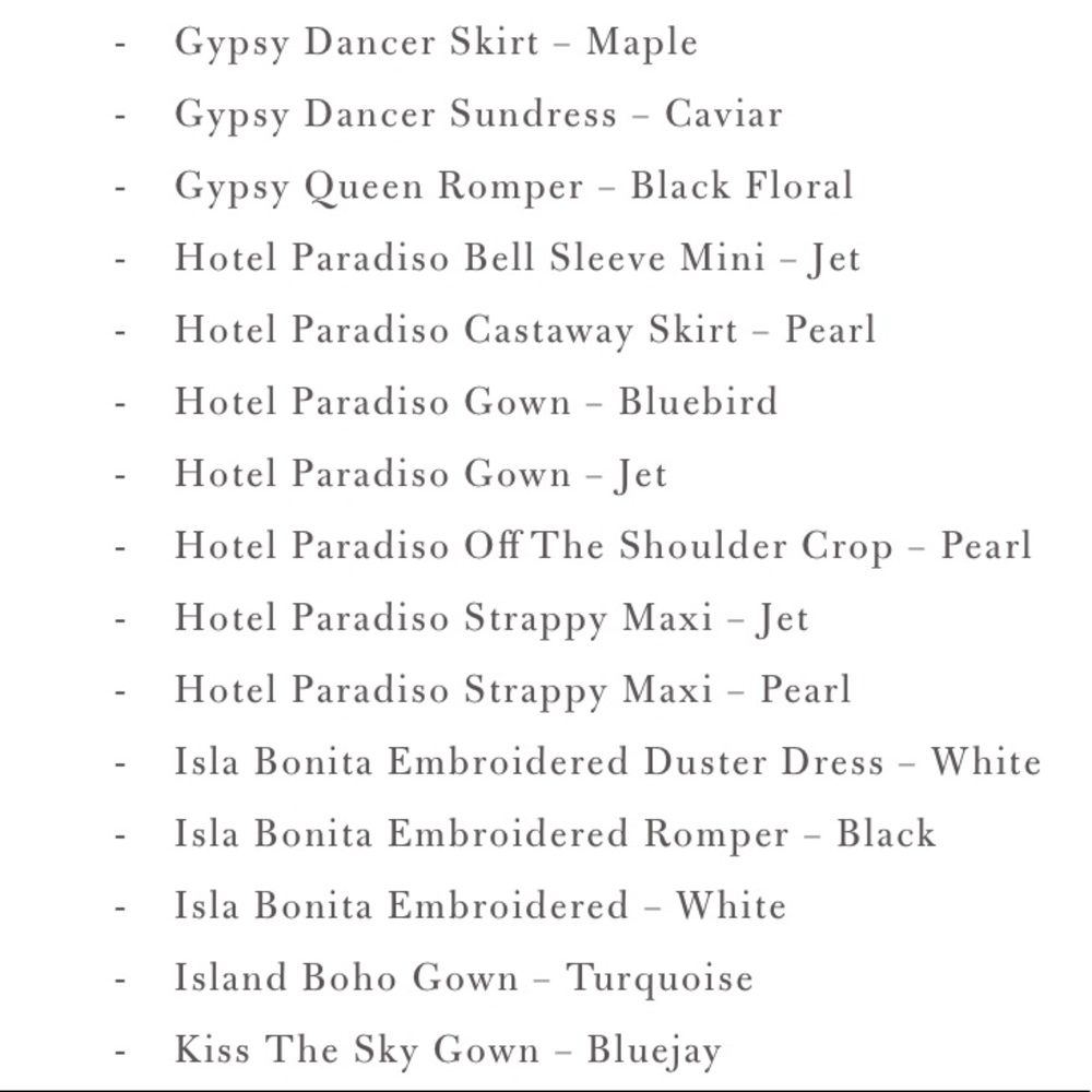 🌿 Spell and the Gypsy List of Copied Garments - Picture 5 of 8